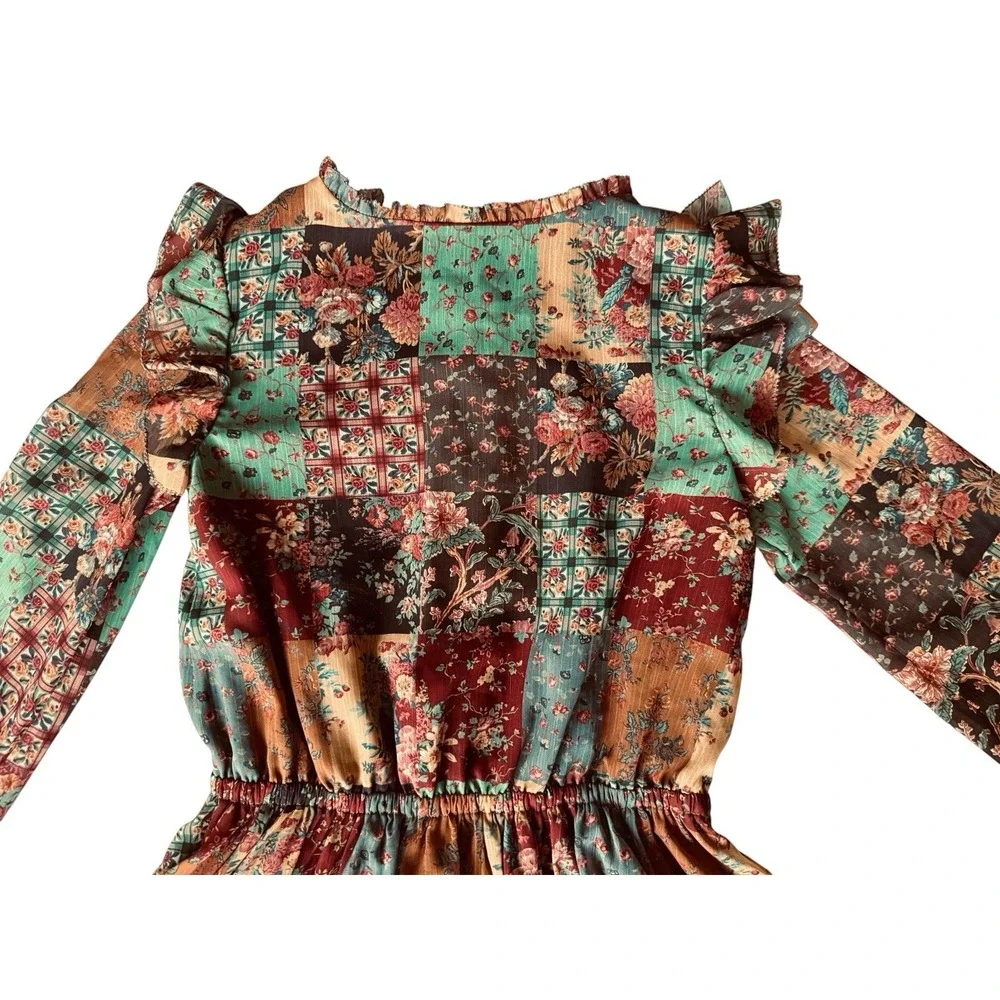 POLO COUNTRY Ralph Lauren Girls Dress 7 Patrick Floral Ruffle Boho Prairie
